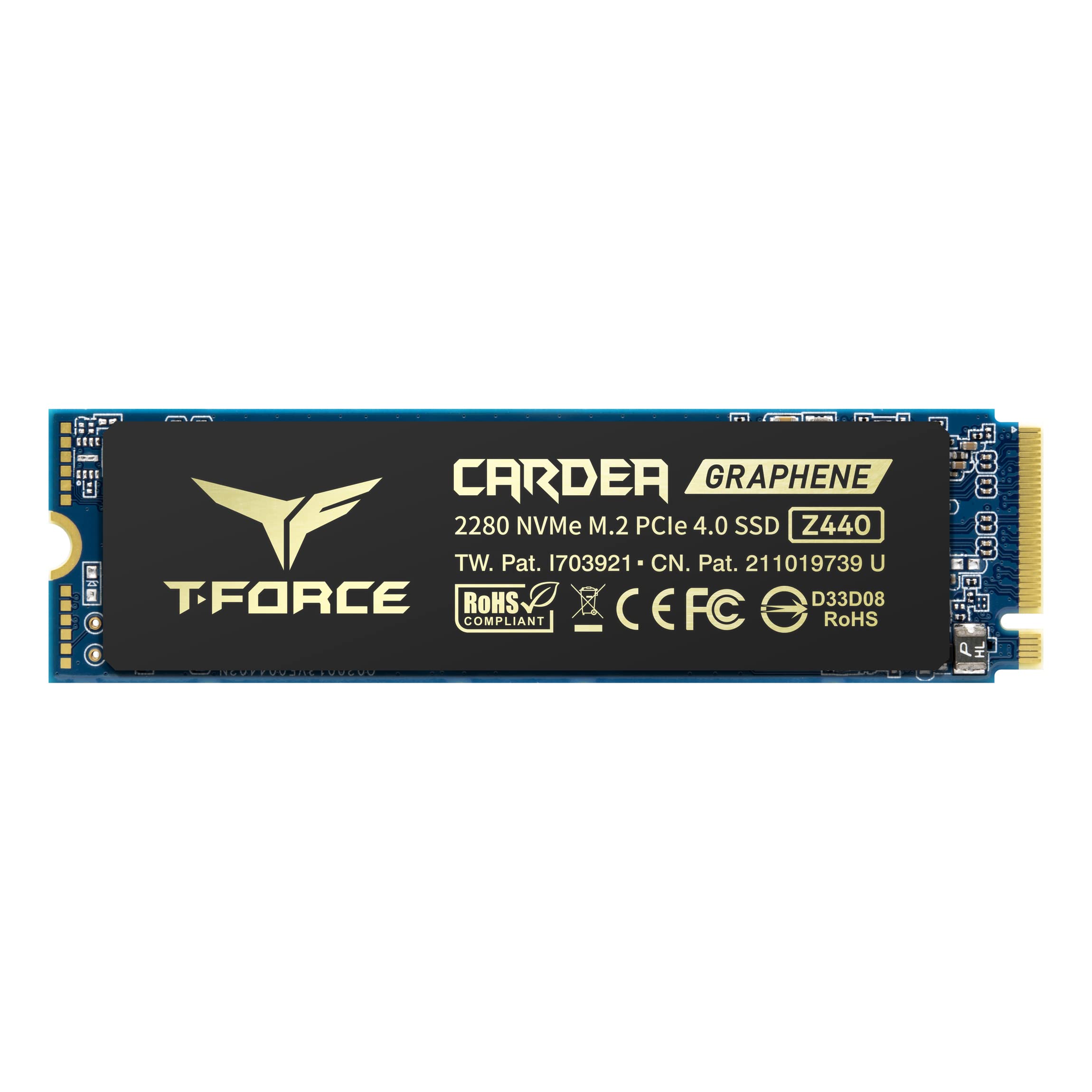 TEAMGROUP T-Force CARDEA Z440 1TB DRAM SLC Cache 3D TLC NAND NVMe Phison E16 PCIe Gen4x4 M.2 2280 Gaming SSD with Graphene Heat Spreader Works with PS5 Read/Write 5000/4400 MB/s TM8FP7001T0C311