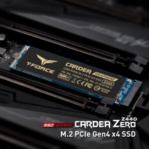 TEAMGROUP T-Force CARDEA Z440 1TB DRAM SLC Cache 3D TLC NAND NVMe Phison E16 PCIe Gen4x4 M.2 2280 Gaming SSD with Graphene Heat Spreader Works with PS5 Read/Write 5000/4400 MB/s TM8FP7001T0C311