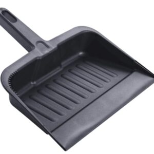 Restaurantware Clean 13 x 12.2 Inch Handheld Dustpan, 1 Heavy-Duty Utility Dustpan - Wide, Ergonomic Handle, Black Plastic Dusting Pan, Dust & Debris Cleaning Tool, For Home or Commercial Use