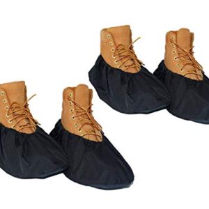 2 Pairs Non Slip waterproof Reusable shoe Covers for contrators and Carpet Floor Protection, Machine Washable. X-LARGE