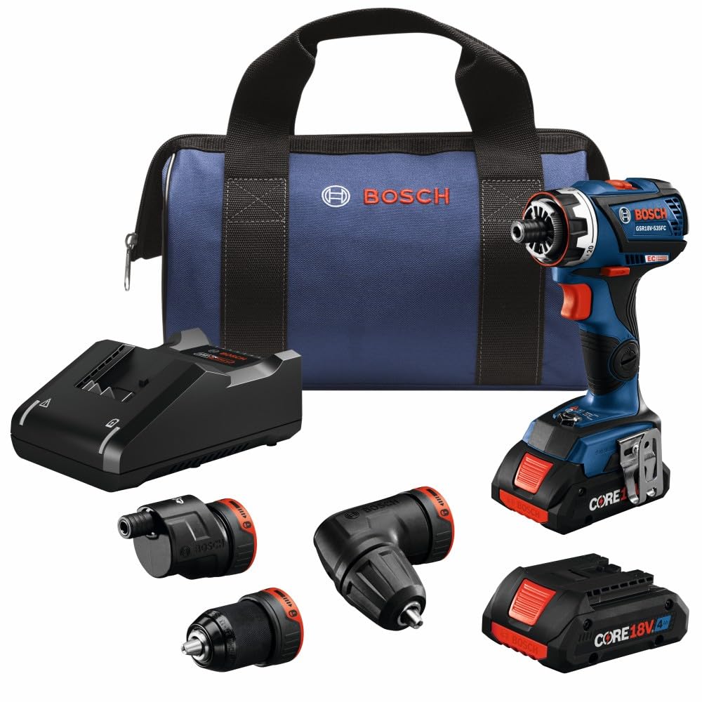 BOSCH GSR18V-535FCB15 18V Drill/Driver with 5-In-1 Flexiclick® System and (1) CORE18V® 4 Ah Advanced Power Battery