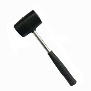 zog 10 oz rubber hammer mallet,rugged steel tube with anti-skid rubber handle,double face rubber mallet installing tool(black)