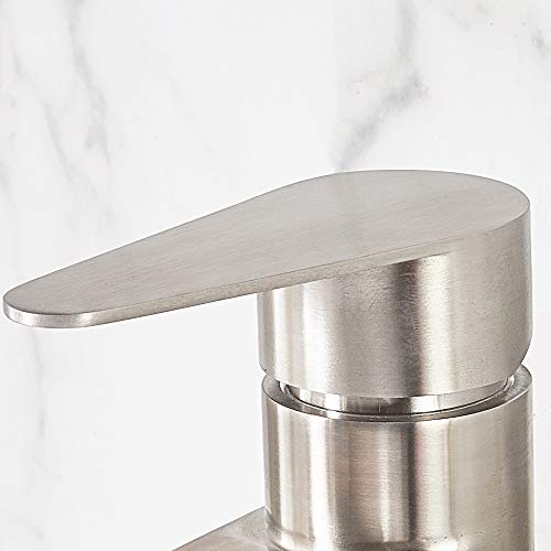 VCCUCINE Vessel Sink Faucet Brushed Nickel, Single Handle Single Hole Waterfall Rv Bathroom Faucet, Tall Lavatory Vanity Bowl Sink Faucet with Pop Up Drain and Two 3/8" Hoses