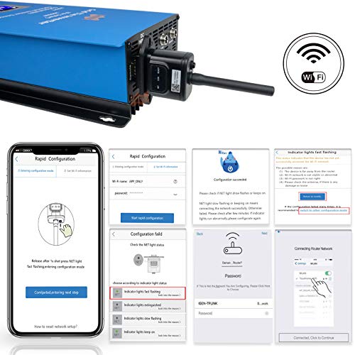 Marsrock 1000W PV Grid Tie Inverter Power Limiter Wide Voltage 22-60VDC for Solar Panel Input AC110V/220V Auto Switch (1000W24V)