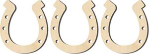 6" horseshoe - 3 pack - wood cutout shape - diy party craft - decorate
