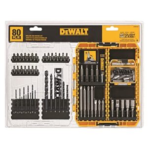 DEWALT Drill Bit Set / Screwdriver Set, 80-Piece (DWAMF1280) , Yellow