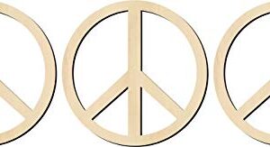 6" - Peace Sign - 3 Pack - Wood Cutout Shape - Peace Signs. DIY party craft - decorate