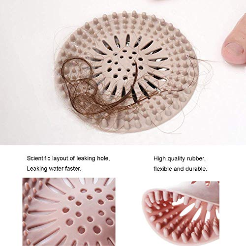 Emoly Silicone Hair Catcher Shower Drain Covers, Easy to Install and Clean Suit，Universal Rubber Sink Strainerfor Bathroom Bathtub and Kitchen (5 Pack)