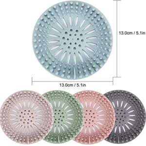 Emoly Silicone Hair Catcher Shower Drain Covers, Easy to Install and Clean Suit，Universal Rubber Sink Strainerfor Bathroom Bathtub and Kitchen (5 Pack)