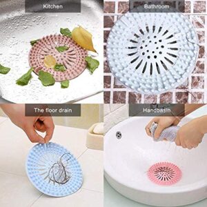 Emoly Silicone Hair Catcher Shower Drain Covers, Easy to Install and Clean Suit，Universal Rubber Sink Strainerfor Bathroom Bathtub and Kitchen (5 Pack)