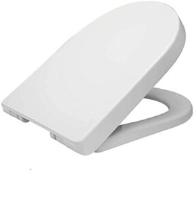 toilet seat will slow close modern lid toilet covers white d-shape easy clean & fix adjustable hinges seat quick release loo - installation tool fixtures included