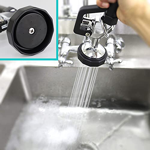 YooGyy Commercial Wall Mount Kitchen Sink Faucet Pre-Rinse Device 26" Height 4'' to 8'' Center with Spring Pull Down Sprayer and 10" Add-on Spout，Brass Constructed Polished Chrome