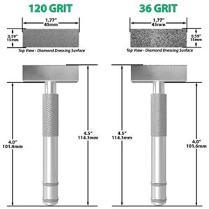 ATLIN Grinding Wheel Dressing Tool - 36 Grit & 120 Grit Diamond Dresser - True Up and Restore Grinding Wheels