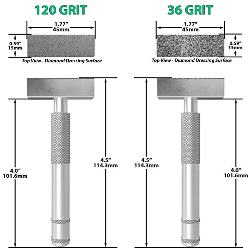 ATLIN Grinding Wheel Dressing Tool - 36 Grit & 120 Grit Diamond Dresser - True Up and Restore Grinding Wheels