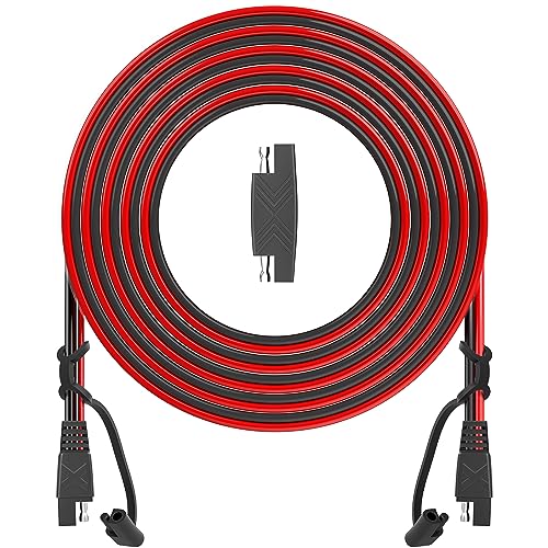 OYMSAE 25Feet SAE to SAE Extension Cable Quick Disconnect Connector 16AWG,for Automotive,Solar Panel Panel SAE Plug(25FT(16AWG)), Charging Adapter