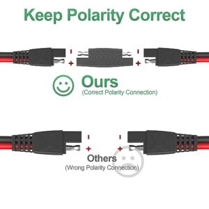 OYMSAE 25Feet SAE to SAE Extension Cable Quick Disconnect Connector 16AWG,for Automotive,Solar Panel Panel SAE Plug(25FT(16AWG)), Charging Adapter