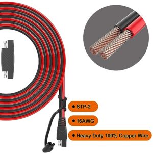 OYMSAE 25Feet SAE to SAE Extension Cable Quick Disconnect Connector 16AWG,for Automotive,Solar Panel Panel SAE Plug(25FT(16AWG)), Charging Adapter