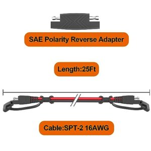 POWISER 3Feet SAE to SAE Extension Cable Quick Disconnect Connector 16AWG,for Automotive, Solar Panel Panel SAE Plug (3FT(16AWG))