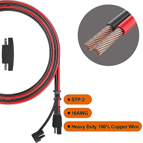 POWISER 3Feet SAE to SAE Extension Cable Quick Disconnect Connector 16AWG,for Automotive, Solar Panel Panel SAE Plug (3FT(16AWG))