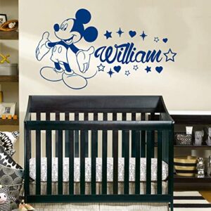 mouse name wall decal, mouse vinyl sticker, personalized boy name decal, nursery baby boy room decor zx286