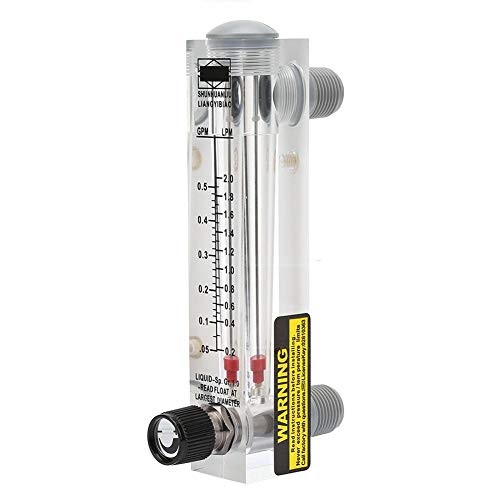 Liquid Flowmeter, 0.1-0.5GPM LZM-15T Liquid Flow Meter ZG1/4" Knob Panel Type Flowmeter Measurement Tools