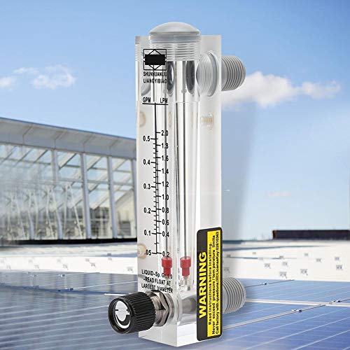 Liquid Flowmeter, 0.1-0.5GPM LZM-15T Liquid Flow Meter ZG1/4" Knob Panel Type Flowmeter Measurement Tools