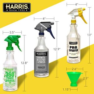 HARRIS Spray Bottle Assortment Bundle, 3-Pack with Attachable Funnel