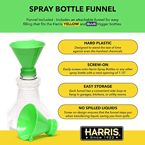 HARRIS Spray Bottle Assortment Bundle, 3-Pack with Attachable Funnel