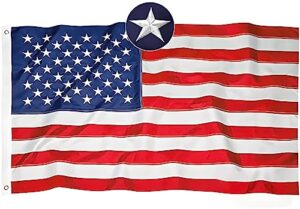 american fags for outside 3x5 ft -heavy duty usa flag with embroidered stars, sewn stripes, and brass grommets, 210d oxford nylon and double edge sewing,brass grommets nylon garden us flag