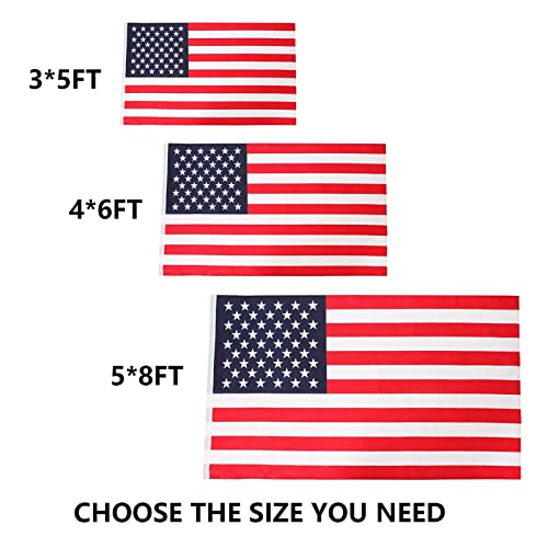 American Fags for Outside 3x5 FT -Heavy Duty USA Flag with Embroidered Stars, Sewn Stripes, and Brass Grommets, 210D Oxford Nylon and Double Edge Sewing,Brass Grommets Nylon Garden US Flag