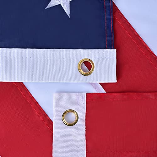 American Fags for Outside 3x5 FT -Heavy Duty USA Flag with Embroidered Stars, Sewn Stripes, and Brass Grommets, 210D Oxford Nylon and Double Edge Sewing,Brass Grommets Nylon Garden US Flag