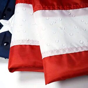 American Fags for Outside 3x5 FT -Heavy Duty USA Flag with Embroidered Stars, Sewn Stripes, and Brass Grommets, 210D Oxford Nylon and Double Edge Sewing,Brass Grommets Nylon Garden US Flag