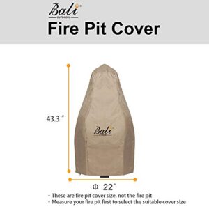 BALI OUTDOORS 22 Inch Fire Pit Chiminea Cover Column, Heavy Duty, Waterproof and Weather Resistant Oxford Fabric Cover, Brown