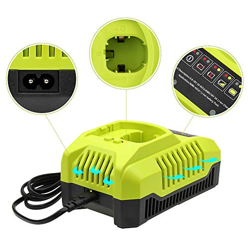 P117 Dual Charger Replacement for Ryobi 18V Battery Charger 12V 14.4V 18V Li-ion & Ni-cad Ni-Mh Battery Charger for Plus Battery P100 P102 P103 P105 P107 P108