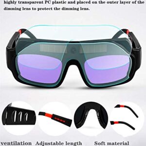 Welding Glasses True Color View -1/1/1/2 Optical Clarity Welding Goggle Protective Mask Solar Automatic Dimming Professional Eye Protection PC Glasses