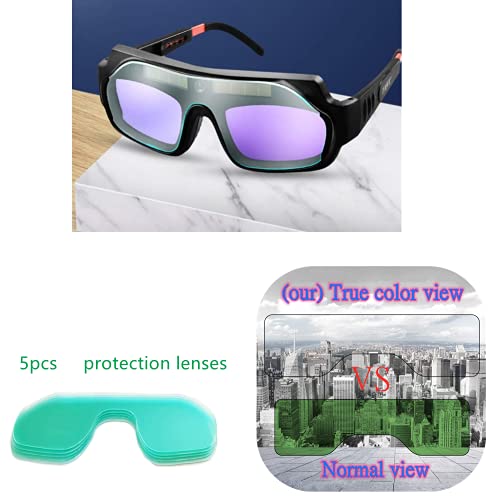 Welding Glasses True Color View -1/1/1/2 Optical Clarity Welding Goggle Protective Mask Solar Automatic Dimming Professional Eye Protection PC Glasses