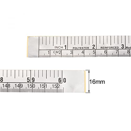 uxcell Self-Adhesive Measuring Tape with Fractions 60 Inches 150cm Workbench Ruler, Peel and Stick Measure Tape for Woodworking, Saw, Drafting Table