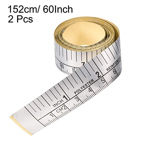 uxcell 2Pcs Self-Adhesive Measuring Tape with Fractions 60 Inches 150cm Workbench Ruler, Left to Right Sticky Measure Tape for Woodworking, Saw, Drafting Table