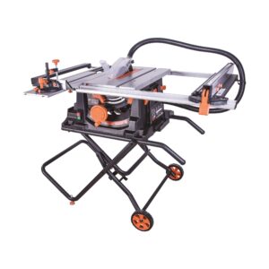 evolution power tools rage 5-s table saw multi-material cutting, cuts wood, plastic, metal & more, tct blade included 10"