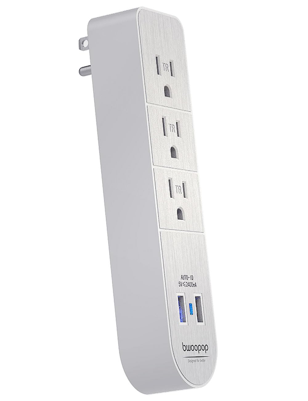 Outlet Extender, Surge Protector Power Strip with USB,Fast Charge,2.4A max,110V or 220V,3 Outlet Splitter,for Cruise Ship,Bedroom,student dormitory,suitable for iphone,iPAD,Personal Electronics etc...