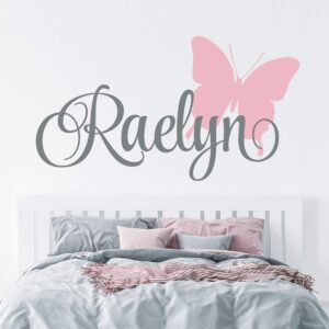 Butterfly Name Wall Decal - Custom Name Butterfly Decal - Girls Name Decal - Personalized Name Butterfly Wall Decal Nursery Decal - Girls Room Decal