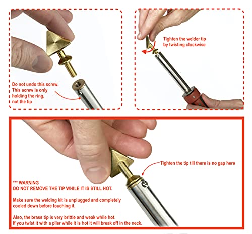 2pc Jounjip Replacement Tips for Jounjip or Gino Brand 80 Watt Plastic Welding Kits - 1/4"-28 Thread