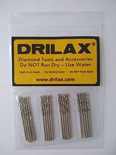 Diamond Drill Bit Set 2mm 20 Pieces Compatible with Dremel Collet Included Twist Tip Jewelry Beach Sea Glass Shells Gemstones Lapidary Ornament Bracelet Necklace Arts Crafts 5/64 inch