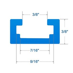HOTTARGET Aluminum 48 Inch T-Track with Wood Screws–Double Cut Profile Universal with Predrilled Mounting Holes -Woodworking and Clamps–Frosted Surface Anodized - 4 PK (Blue)