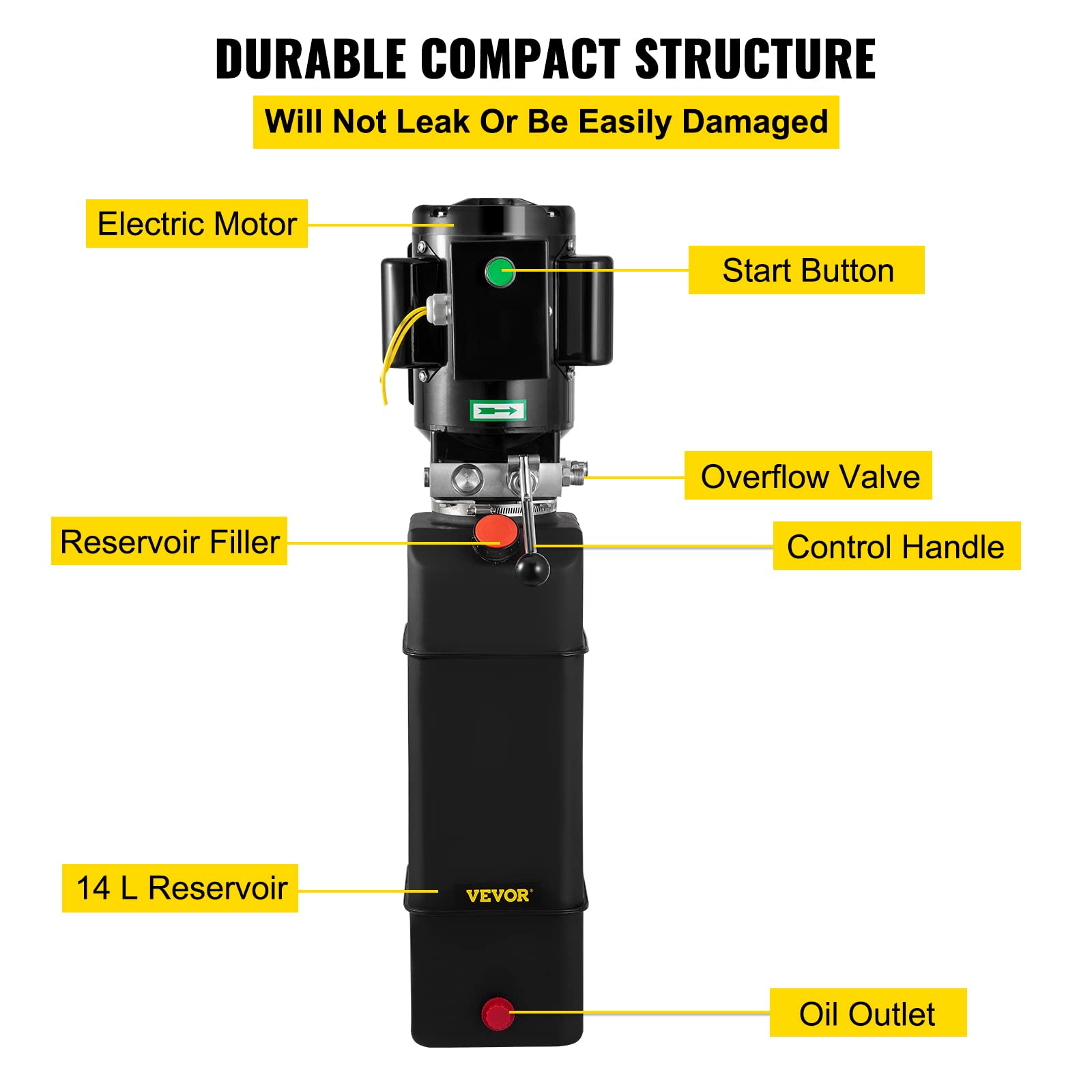 Mophorn Hydraulic Pump 2950 PSI 60HZ Hydraulic Power Unit 3 HP 220V Hydraulic Power Pack for 2 & 4 Post Lifts Car Lift Hydraulic Power Unit with 3.5 Gallon Reservoir