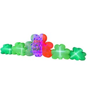 SEASONBLOW 10 Ft Wide Inflatable Kaleidoscope St. Patrick's Day Shamrocks Decoration with a Sparkling Cluster,Blow Up Cluster of Clovers for Home Yard Lawn Garden Indoor Outdoor Holiday Party