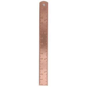 straight ruler vintage brass handy straight ruler metal copper bookmark with cm inch dual scale for line drawing (copper)
