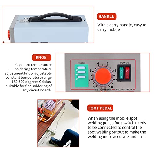 Battery Spot Welder, 3.2kW DIY Spot Welding Machine, with Welding Pen and Foot Pedal, for Battery Pack, 18650 Lithium Battery, etc