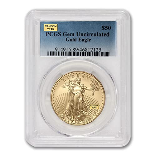 1986 - Present (Random Year) 1 oz American Gold Eagle Coin Gem Uncirculated (Type 1 or Type 2) GEMUNC $50 PCGS