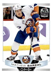 2019-20 o-pee-chee #109 mathew barzal new york islanders nhl hockey trading card